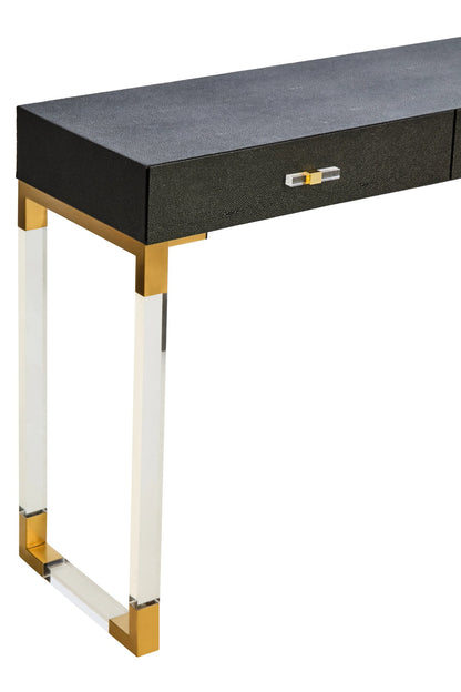 Ashbourne Black Shagreen Effect 2 Drawer Console Table