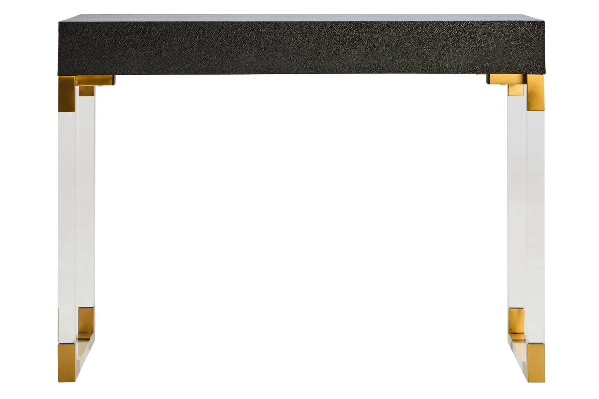 Ashbourne Black Shagreen Effect 2 Drawer Console Table