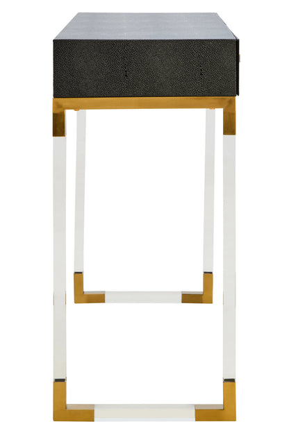 Ashbourne Black Shagreen Effect 2 Drawer Console Table