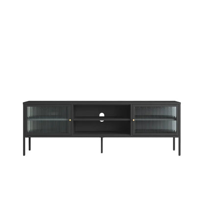 Ashford Metal Fluted Glass Door Media Unit 