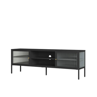 Ashford Metal Fluted Glass Door Media Unit 