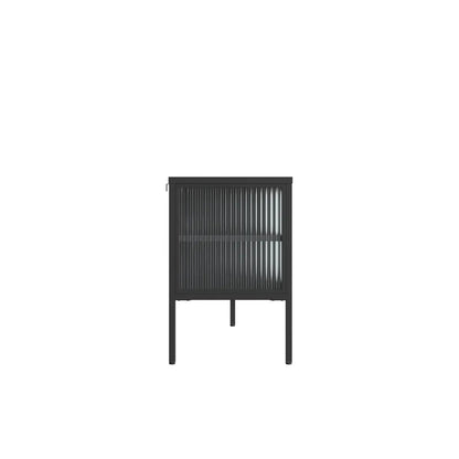 Ashford Metal Fluted Glass Door Media Unit 