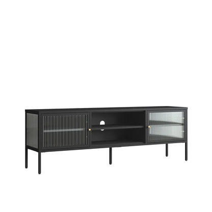 Ashford Metal Fluted Glass Door Media Unit 