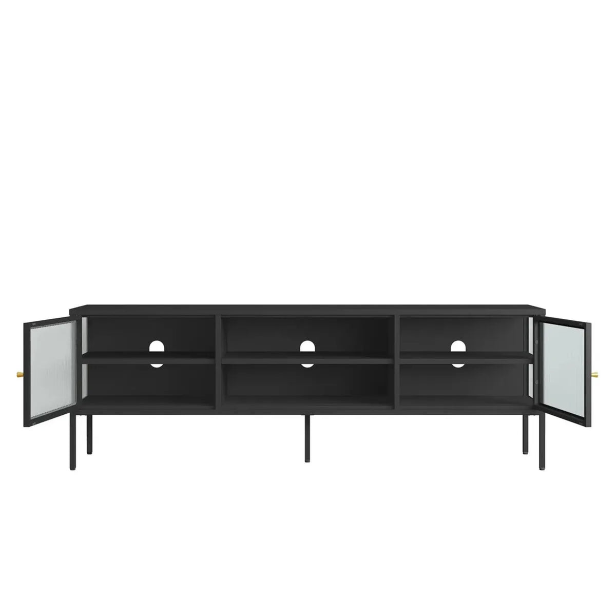 Ashford Metal Fluted Glass Door Media Unit 