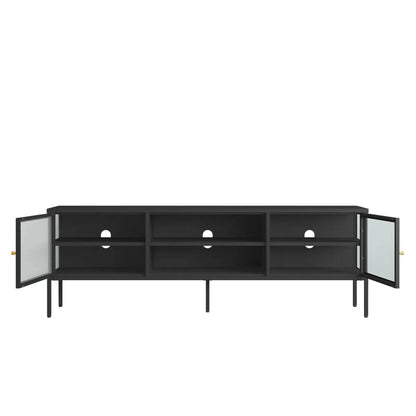 Ashford Metal Fluted Glass Door Media Unit 