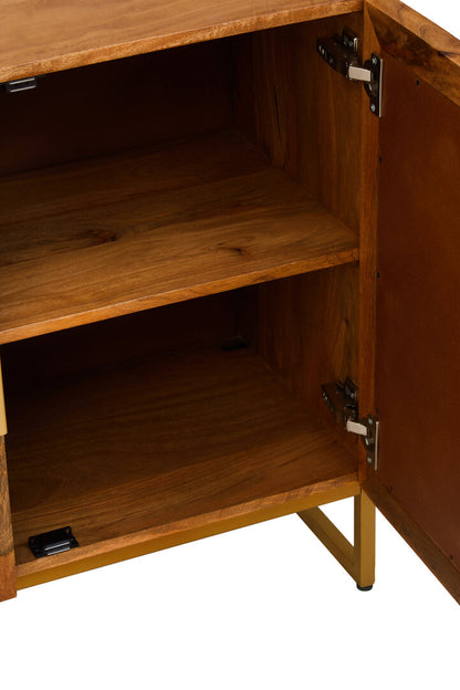 Carlton Mango Wood Paper Rope Detail Four Door Sideboard