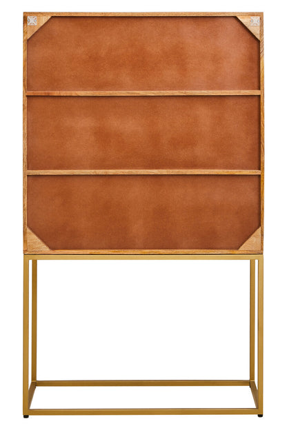 Carlton Paper Rope Detail Two Door Mango Wood Cabinet