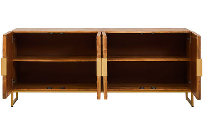 Carlton Mango Wood Paper Rope Detail Four Door Sideboard