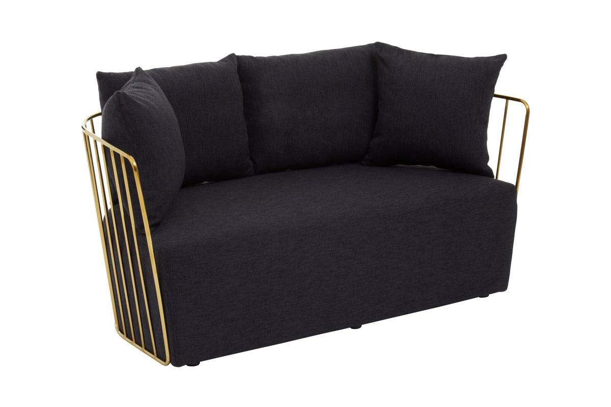 Devon Fabric and Gold Frame Seat Sofa 