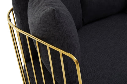 Devon Fabric and Gold Frame Seat Sofa 