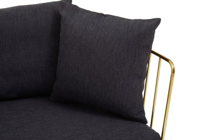 Devon Fabric and Gold Frame Seat Sofa 