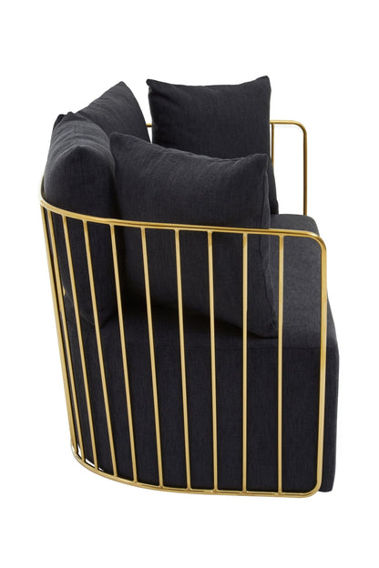 Devon Fabric and Gold Frame Seat Sofa 