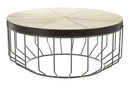 Vienna Hair On Leather Round Coffee Table 