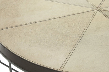 Vienna Hair On Leather Round Coffee Table 