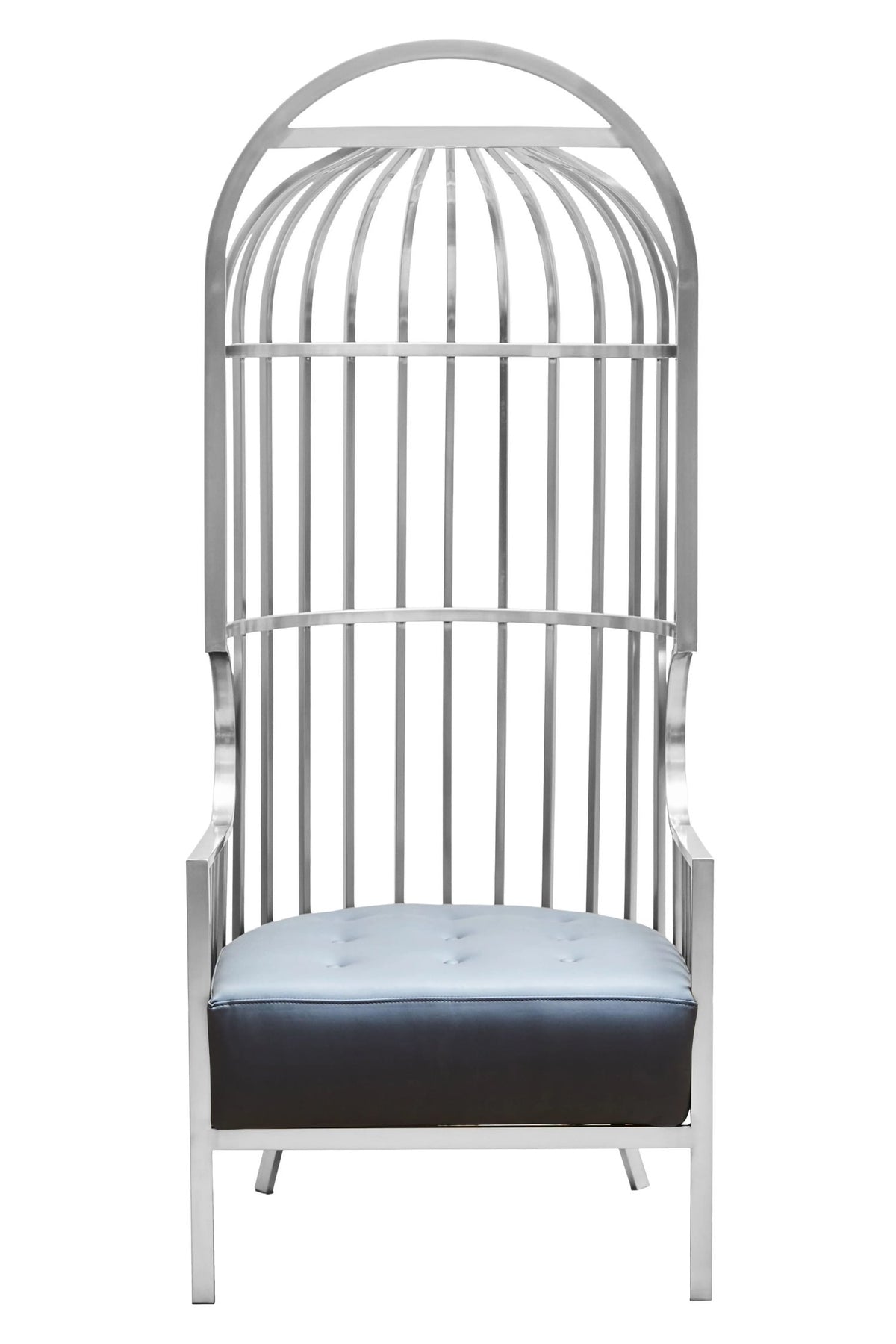 Notting Brushed Silver Finish Dome Cage Chair