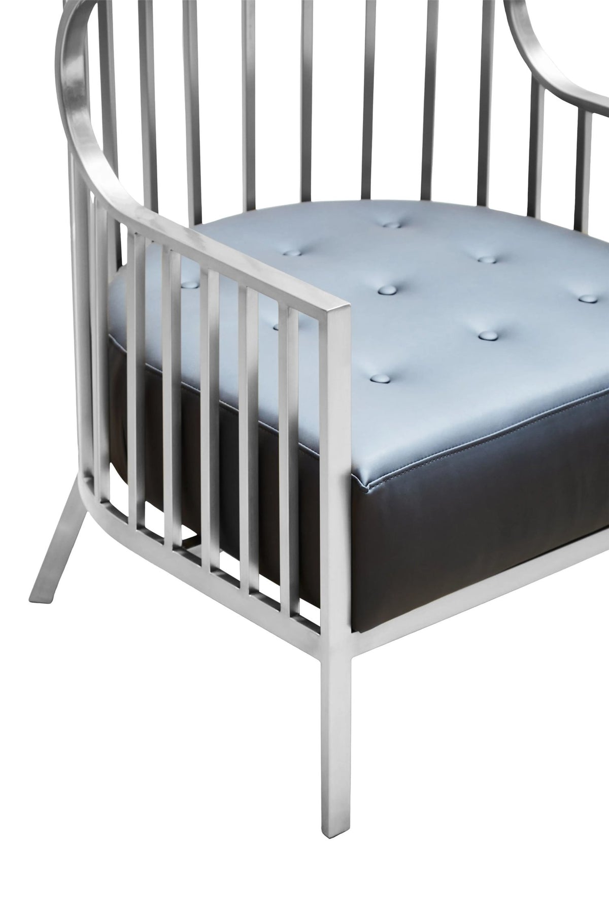 Notting Brushed Silver Finish Dome Cage Chair