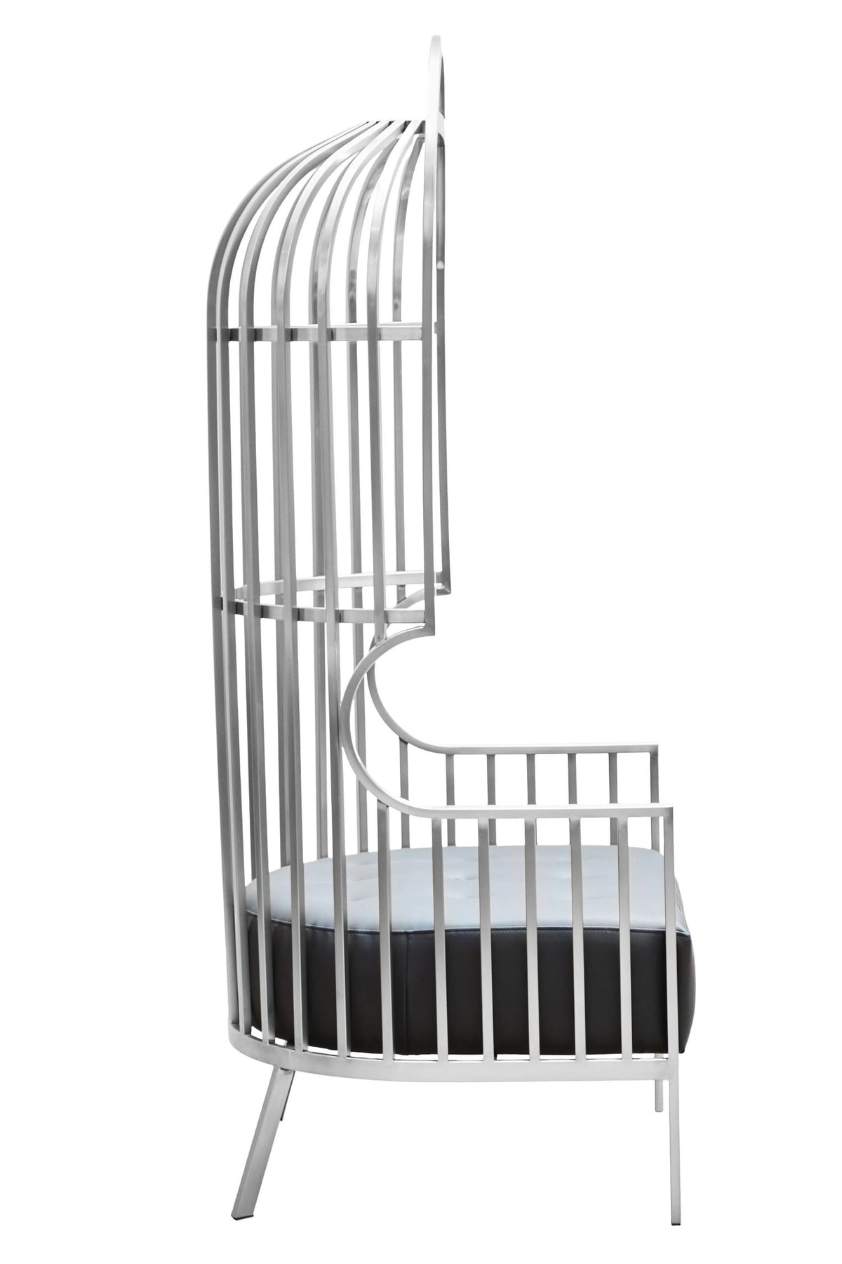 Notting Brushed Silver Finish Dome Cage Chair