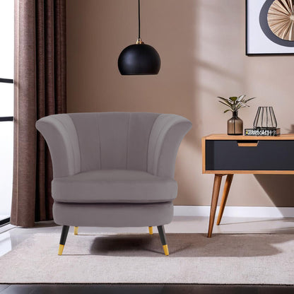 Regent Mink Velvet Curved Accent Chair