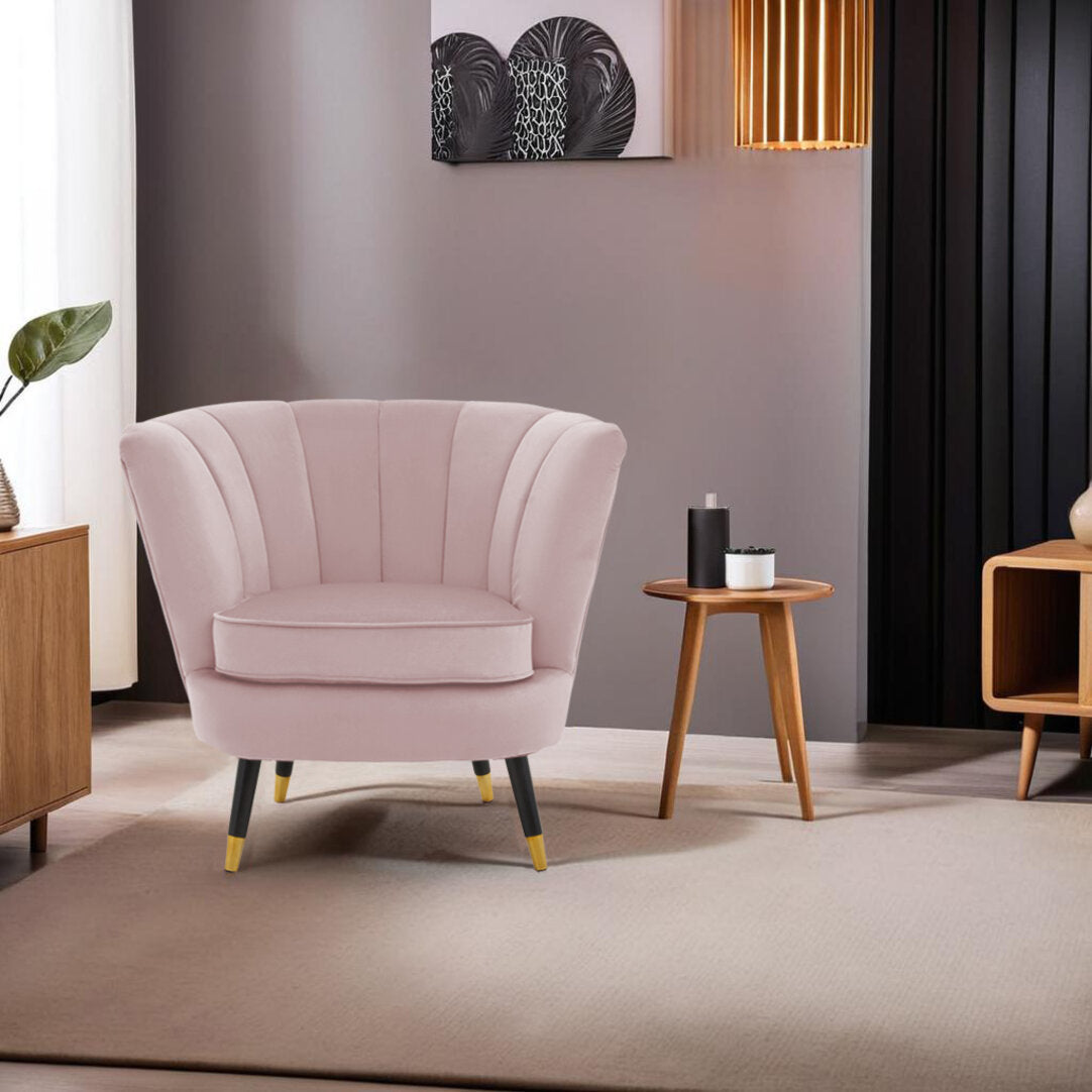 Regent Dusky Pink Velvet Shell Accent Chair