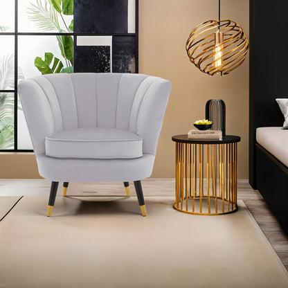 Regent Grey Velvet Shell Accent Chair