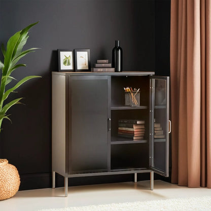 Cambridge Two Door Grey Metal Cabinet