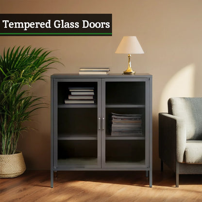 Cambridge Two Door Grey Metal Cabinet