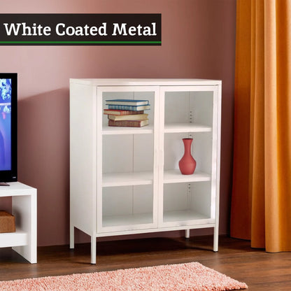 Cambridge Two Door White Metal Cabinet