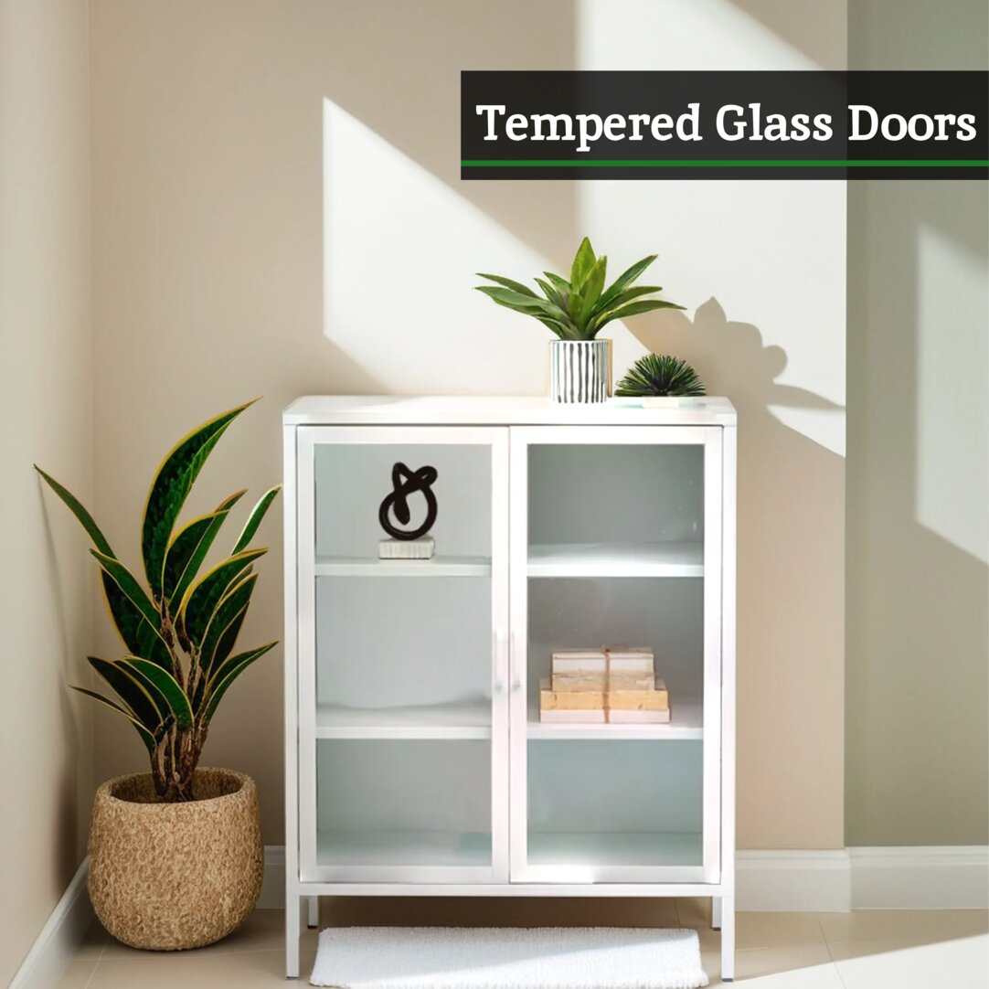 Cambridge Two Door White Metal Cabinet