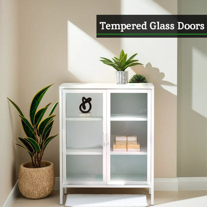 Cambridge Two Door White Metal Cabinet