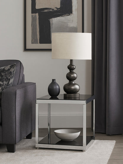 Monaco Square Coffee Table with Black Glass