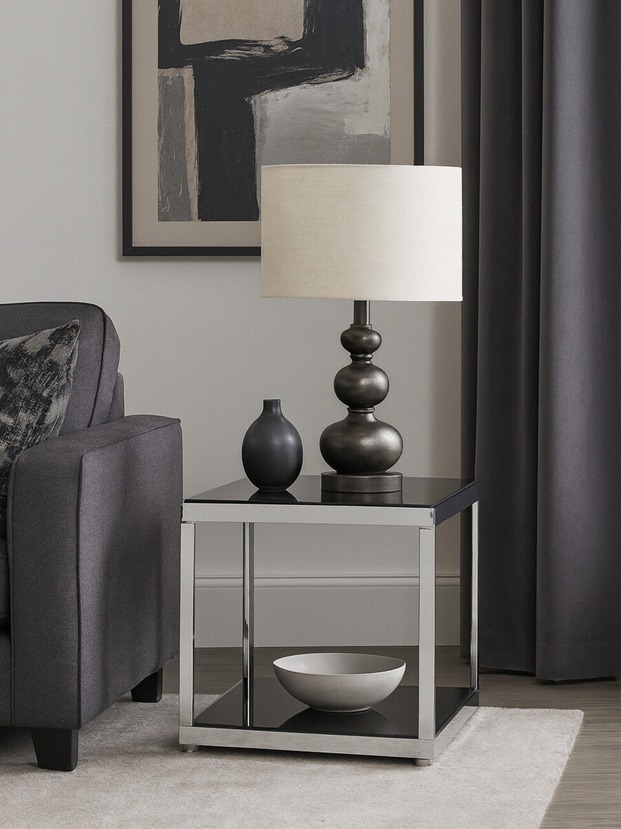 Monaco Square Coffee Table with Black Glass