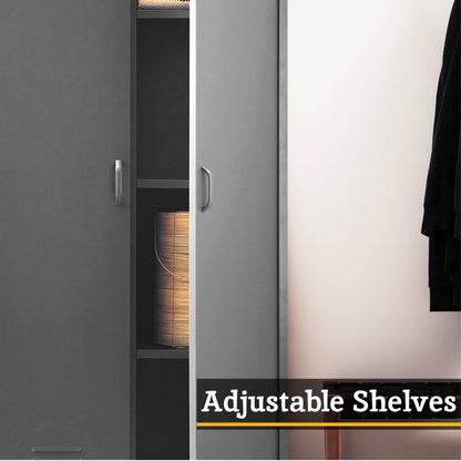 Granada Grey Two Door Locker Style Wardrobe