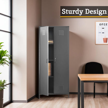 Granada Grey Two Door Locker Style Wardrobe