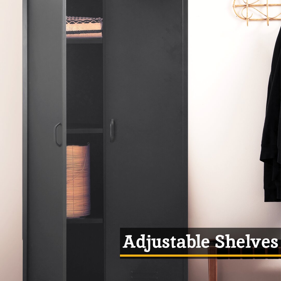 Granada Black Two Door Locker Style Wardrobe