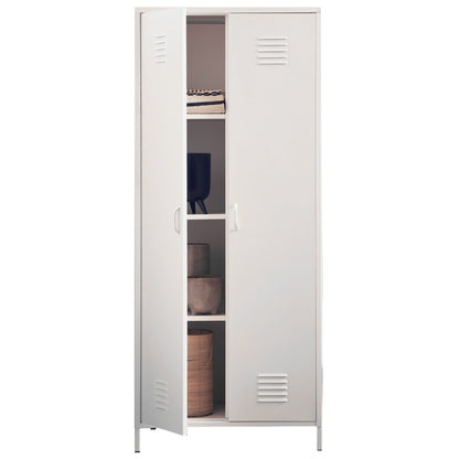 Granada White Two Door Locker Style Wardrobe