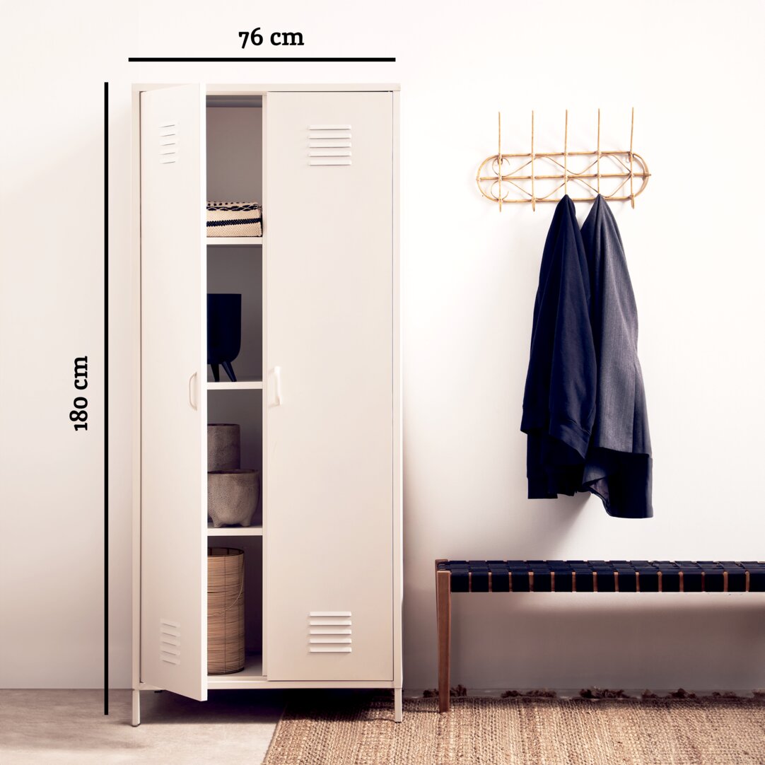 Granada White Two Door Locker Style Wardrobe