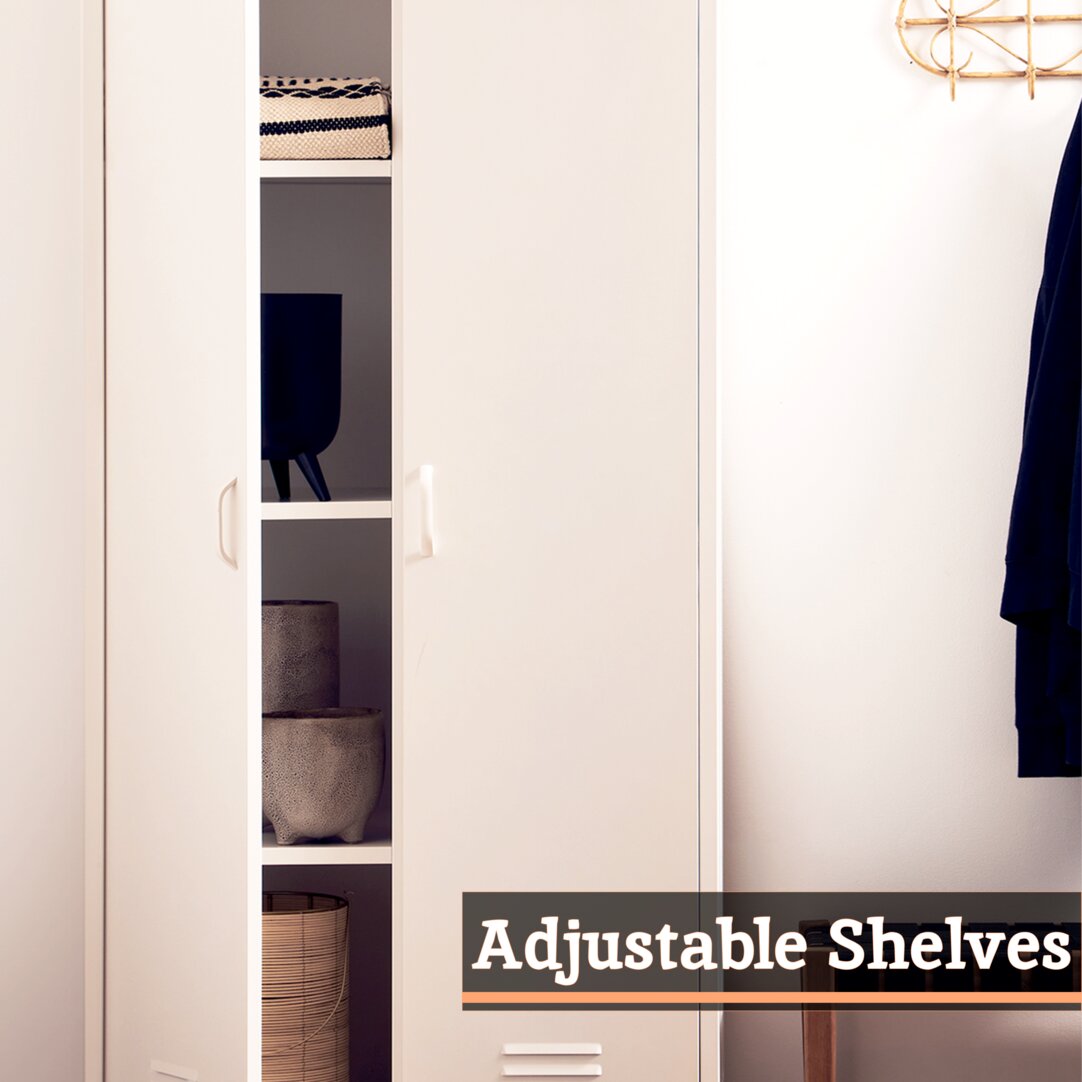 Granada White Two Door Locker Style Wardrobe