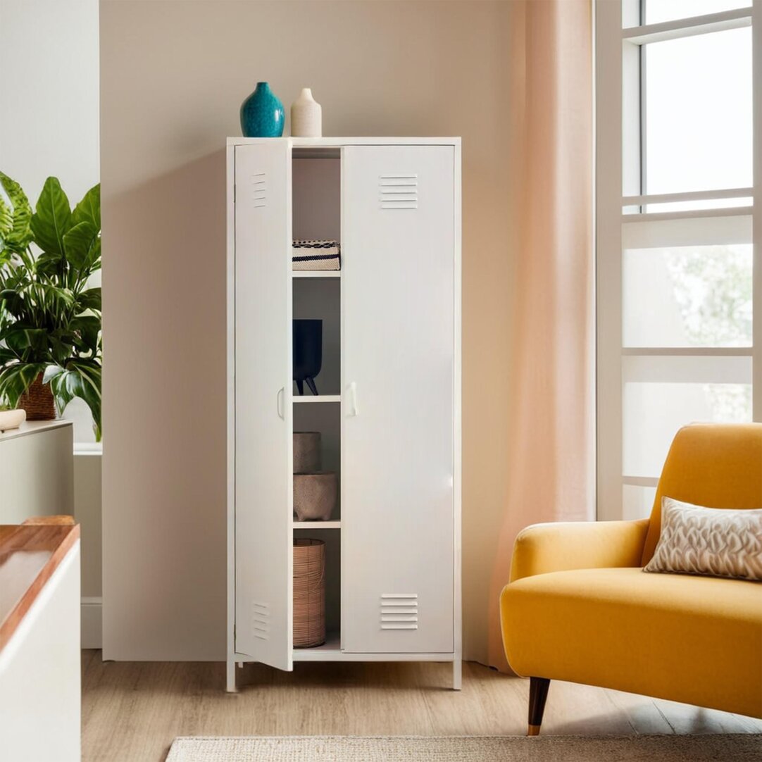 Granada White Two Door Locker Style Wardrobe