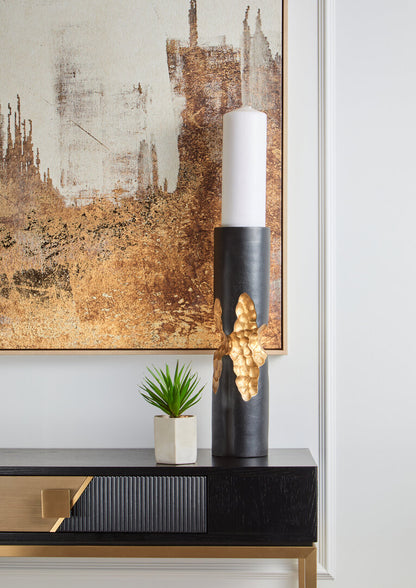 Lisbon Black and Gold Console Table with 1 Drawer