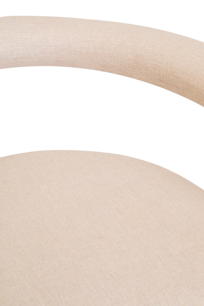 Balmoral Cream Texture Linen Dining Chair with Black Metal Frame