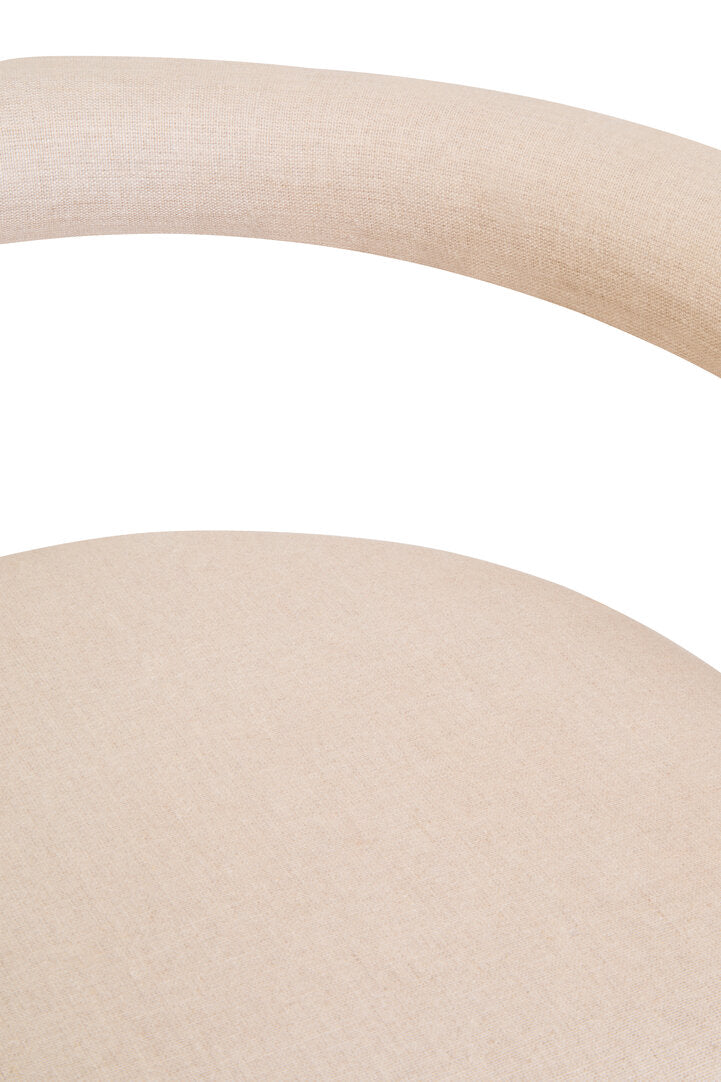 Balmoral Cream Texture Linen Dining Chair with Black Metal Frame