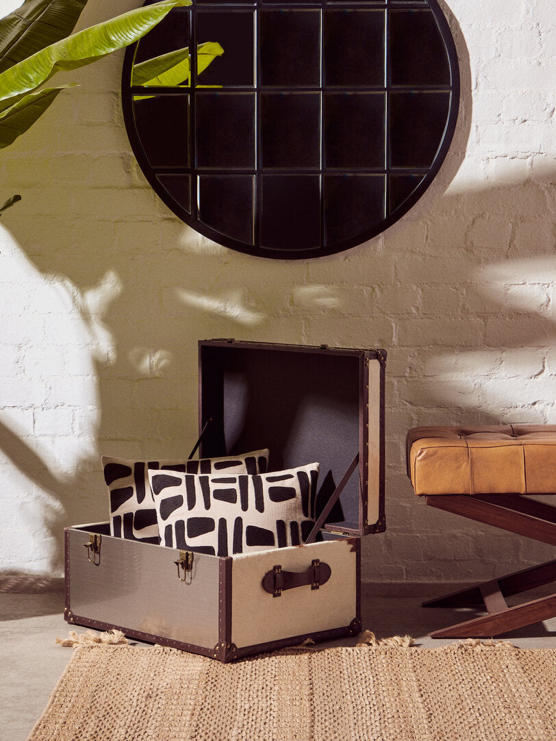Carlton Brown Leather Bench with Cedarwood Base