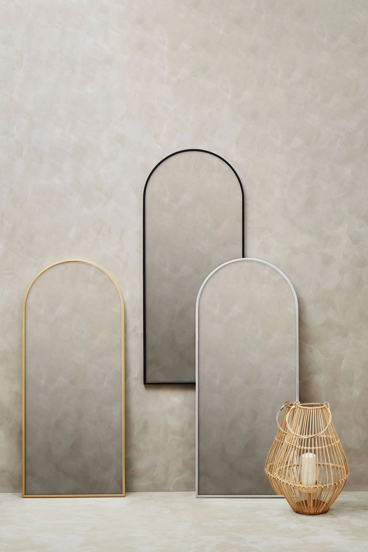 Hayle Black Frame Arch Full Length Wall Mirror