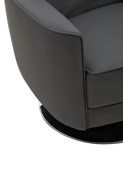 Soho Grey Leather Effect Swivel Chair