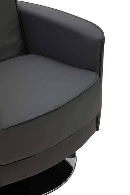 Soho Grey Leather Effect Swivel Chair