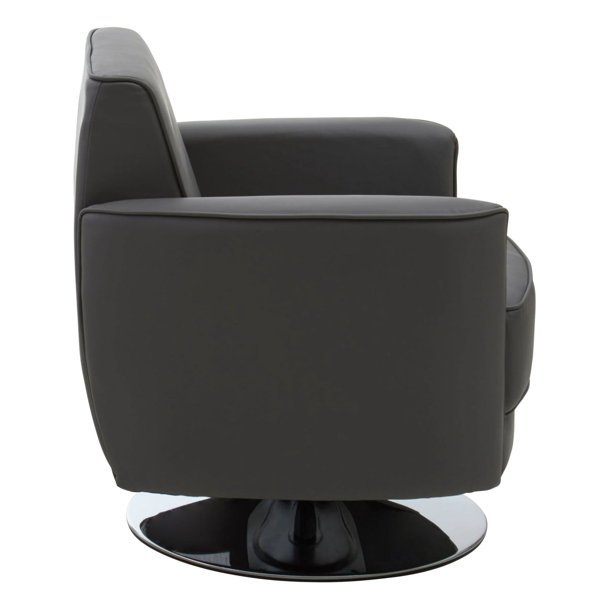 Soho Grey Leather Effect Swivel Chair
