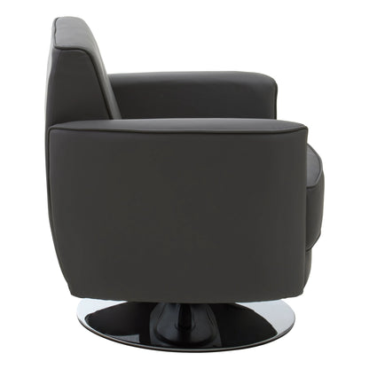 Soho Grey Leather Effect Swivel Chair