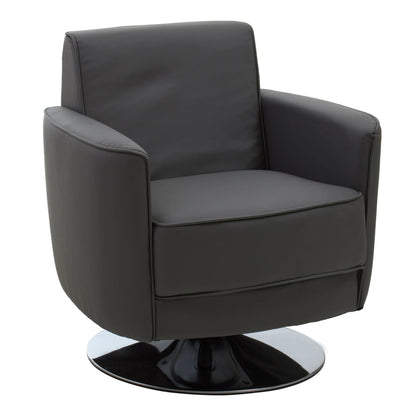Soho Grey Leather Effect Swivel Chair