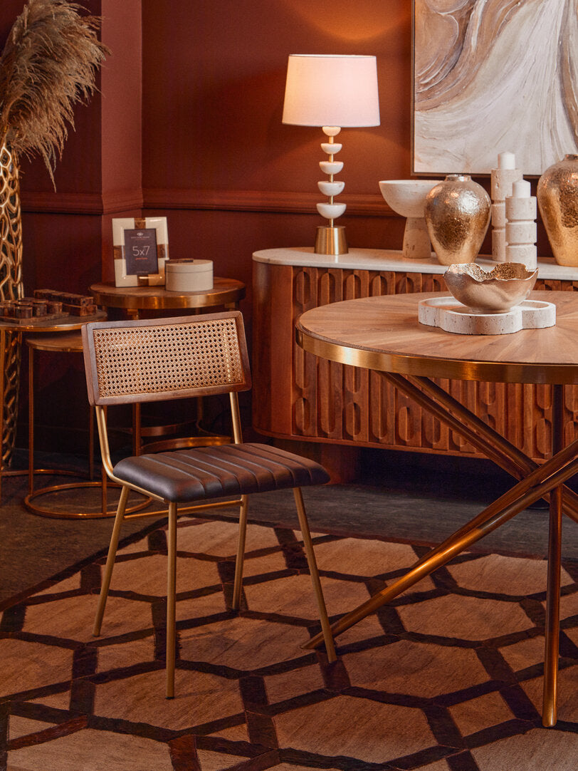 Laguna Round Fir Wood Dining Table with Splayed Legs