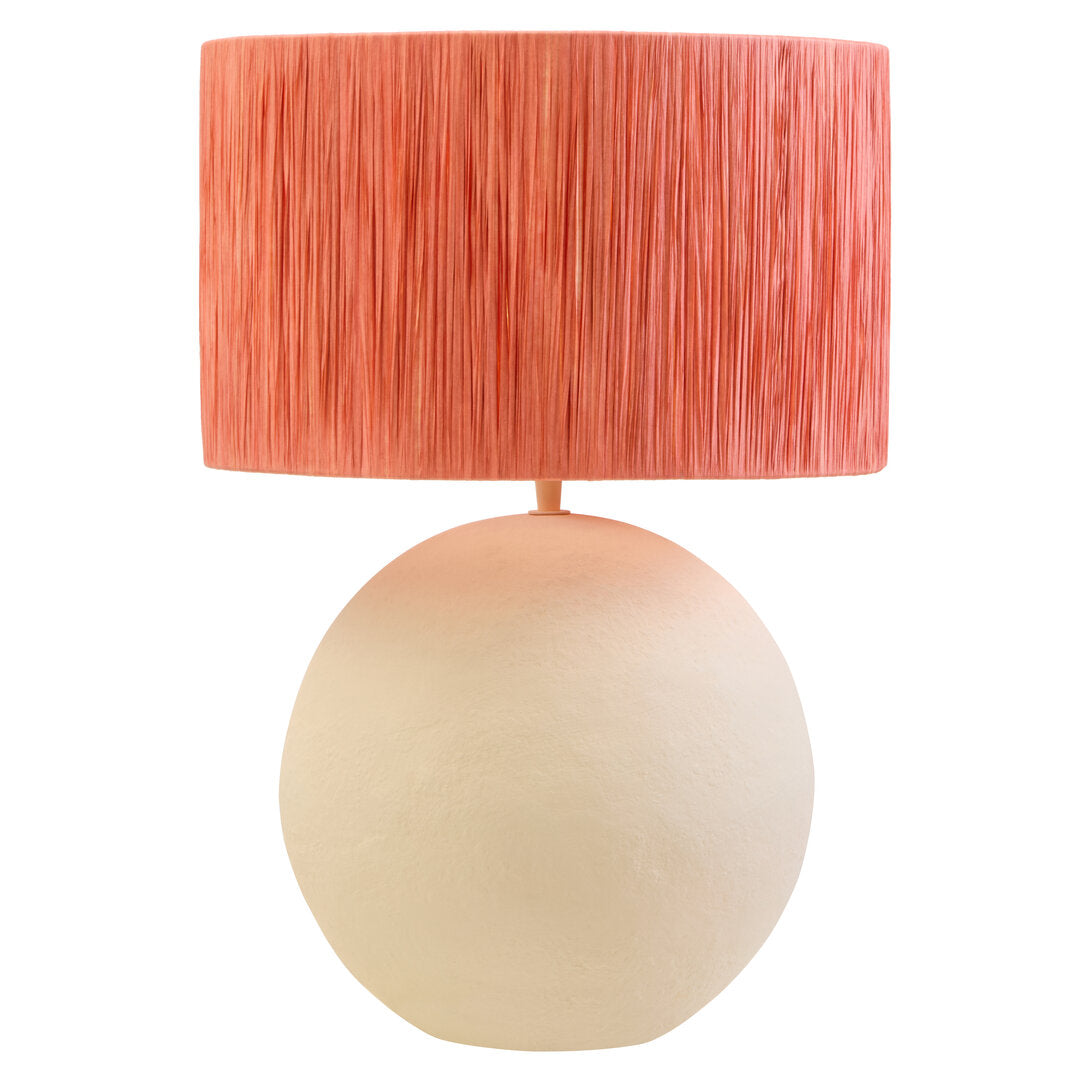 Turin White Papier Mache Table Lamp